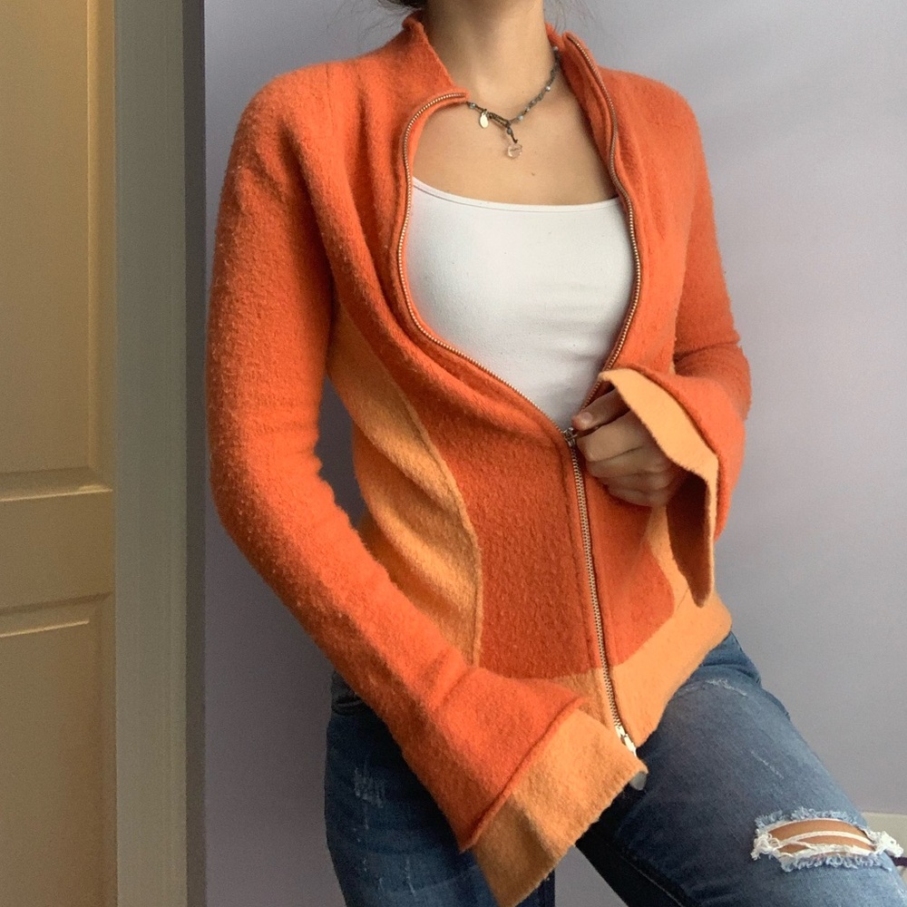 Orange zip up jacket